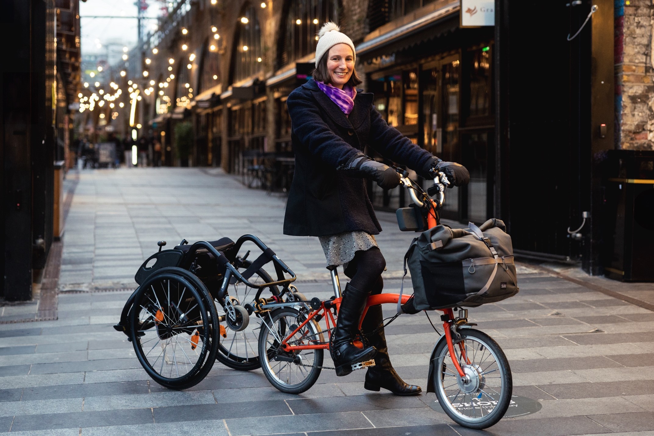 Image: Kate Ball, Campaigns and Policy Officer at Wheels for Wellbeing; credit: Loud Mobility.